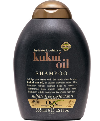 شامپو او جی ایکس OGX مدل Kukui Oil | ضد وز و گره مو | حجم 385 میلی لیتر | اصل از گلاموناشاپ