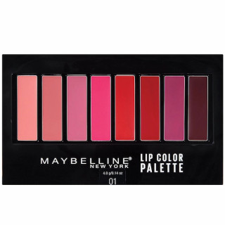 پالت رژ لب 8 رنگ میبلین MAYBELLINE کد 01 | رنگهای متنوع و حرفهای | بافت کرمی، نرم و ماندگار | اصل از گلاموناشاپ با ضمانت اصالت کالا
